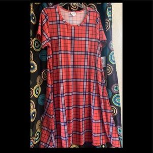 Plaid red, black and white LuLaRoe Jessie